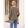 INSPIRE CHIC Women's Long Lantern Sleeve V Neck Lightweight Casual Sweater - 3 of 4