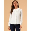 INSPIRE CHIC Women's Swiss Dots Peter Pan Collar Long Sleeve Button Down Shirt - 3 of 4