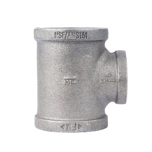 Pipe Decor 1 1/2 in. x 1 1/2 in. x 1 1/4 in. Black Reducing Tee - 1 of 4