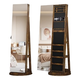 Vlsrka 360° Swivel Free-Standing Jewelry Armoire Cabinet with Mirror - 1 of 4