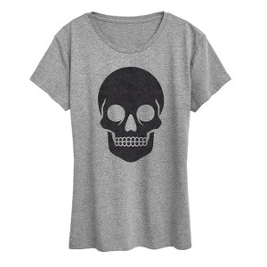 Women's - Instant Message - Skull Sparkle Short Sleeve Graphic T-Shirt - 1 of 4