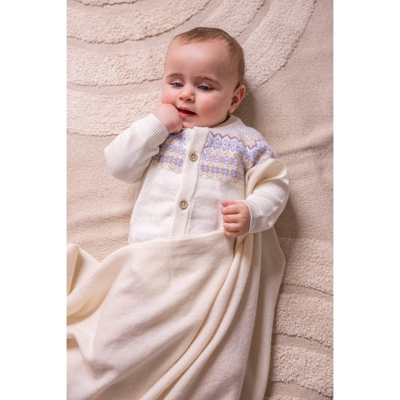 Stellou & Friends 100% Cotton Knit Norwegian Jacquard Design Baby Toddler Boys Girls Long Sleeve Cardigan Sweater, 2 of 6