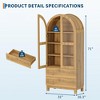 71" Tall Kitchen Pantry Cabinet, Arched Bookcase with 2 Drawers & Glass Door, Freestanding Wooden Display Cabinet,Versatile Cupboard for Kitchen - 2 of 4