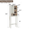 Over The Toilet Storage Cabinet with Sliding Door, Modern Bathroom Storage Organizer Toilet Rack with Adjustable Shelf - 3 of 4