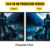 VEVOR Tripod Projector Screen with Stand 70 inch 16:9 4K HD Projection Screen Stand Wrinkle-Free Height Adjustable Portable Screen, Black&White - 3 of 4