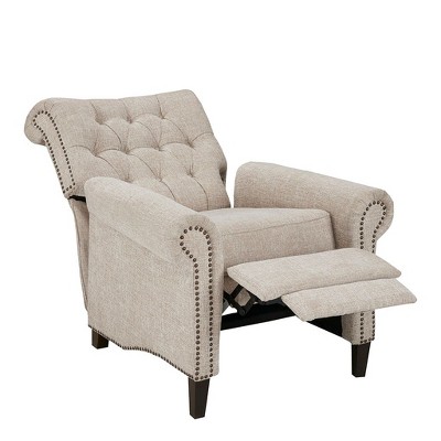 NicBex Polyester Accent Chair,Upholstered Living Room Chairs with Button Tufted Back,Modern Armchair,Push Back Accent Chairs for Living Room,Cream