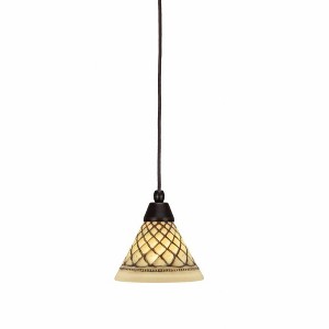 Toltec Lighting Any 1 - Light Pendant in  Dark Granite with 7" Chocolate Icing Shade - 1 of 1
