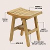 JONATHAN Y Tamlyn 15.75" Traditional Classic Slatted Solid Acacia Wood Indoor/Outdoor Shower Stool - 4 of 4