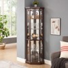 FONTOI Corner Curio Cabinet, Corner Display Cabinet, Glass Display with Adjustable Glass Shelves for Collection, Cherry, 16.5"*69.85"*16.5" - 4 of 4