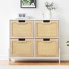 Natural Rattan  Shoe Cabinet Organizer Freestanding - 2 of 4