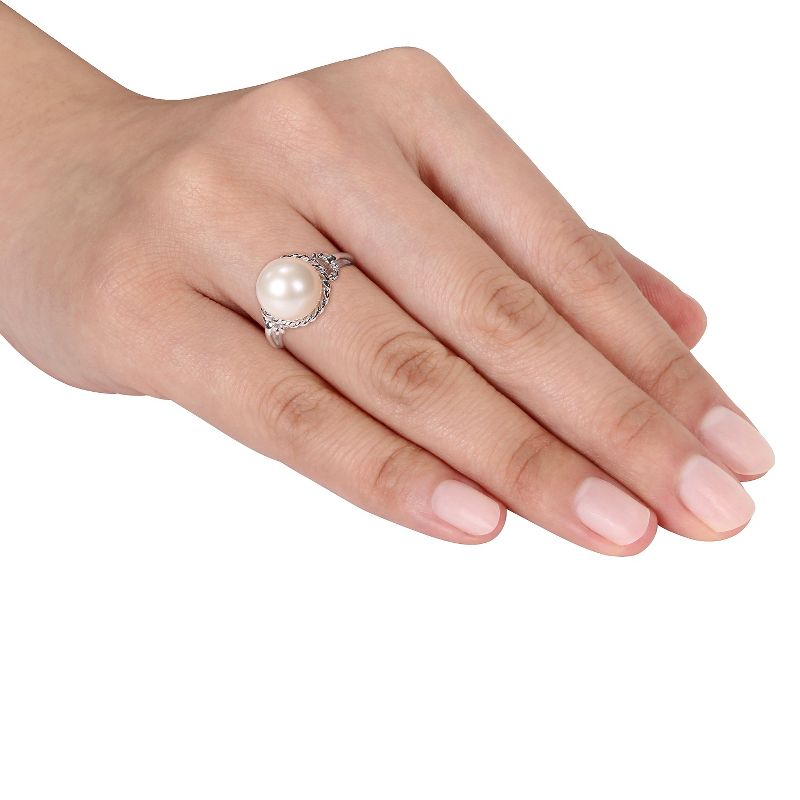9-9.5mm Cultured Freshwater Pearl Ring in Sterling Silver - White, 3 of 4