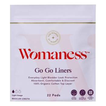 Womaness Go Go Liners Organic Cotton Cover for Incontinence in Menopause - 22ct