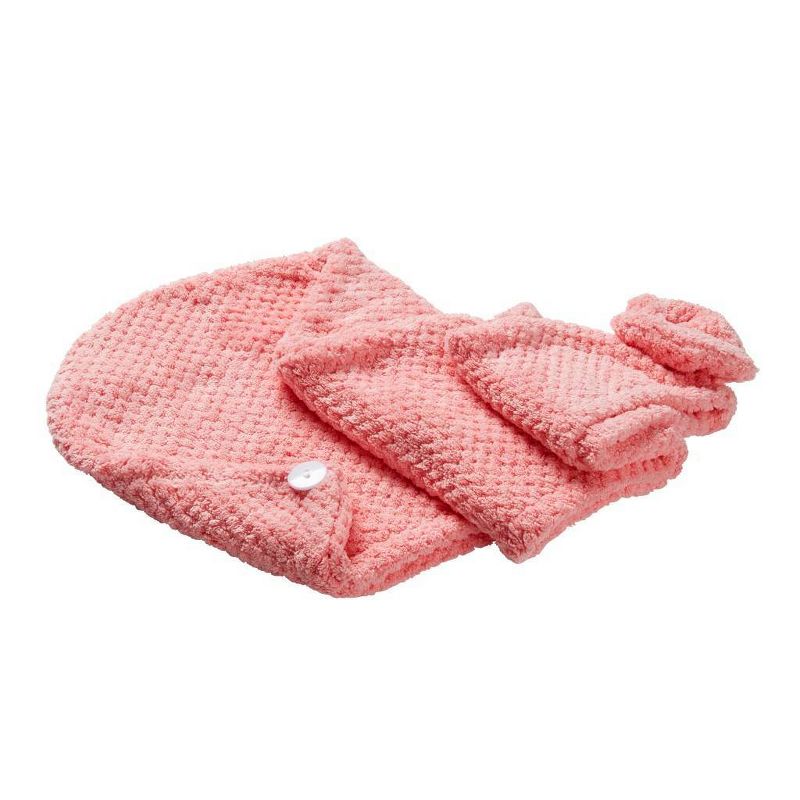 Conair Ulta-Absorbent Microfiber Hair Towel with Bow and Button Closure &#8211; Pink, 5 of 8