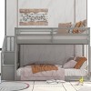 Streamdale Twin over Twin Floor Bunk Bed, Ladder with Storage, Gray - 2 of 4