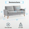 Dyonery 68" Loveseat Sofa, Mid Century Modern Small Couch for Living Room, Linen Fabric 2 Seater Sofa with Deep Cushion, Solid Wood Frame - 3 of 4