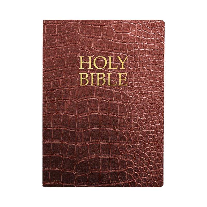 Kjver Holy Bible, Large Print, Walnut Alligator Bonded Leather, Thumb Index - (King James Version Easy Read Bible) by  Whitaker House (Leather Bound), 1 of 2