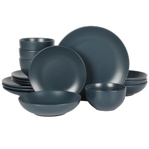 Gibson Home Queenslane 16 Piece Double Bowl Plates and Bowls Dinnerware Set - 1 of 4
