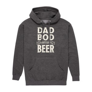Men's - Instant Message - Dad Bod By Beer Graphic Fleece Pullover Hoodie - 1 of 4