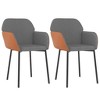 vidaXL Dining Chairs 2 pcs Light Gray Fabric and Faux Leather - 2 of 4