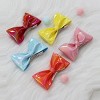 Summer Crystal - Vegan Leather Top Bow Hair Clip - 1 Pack - 4 of 4