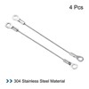 Unique Bargains Stainless Steel Lanyard Cable Eyelets Ended Security Wire Rope Silver 4 Pcs - 3 of 4
