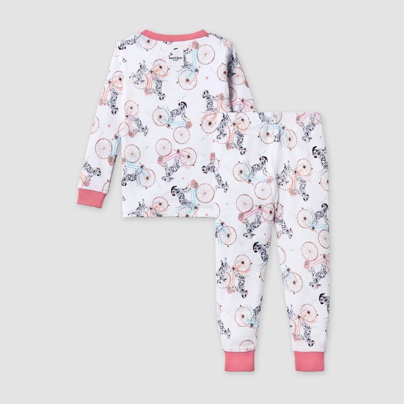 Burt&#39;s Bees Baby&#174; Baby Girls&#39; Snug Fit Dalmatians Pajama Set - White/Pink, 3 of 6