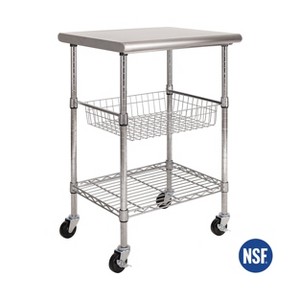 Seville Classics NSF Commercial Stainless Steel Top Work Table  Utility Cart - 1 of 4