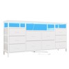 63" Dresser TV Stand with 10 Fabric Drawers, LED Lights & USB Ports - 4 of 4