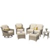 XIZZI 6 Pieces Furniture Set with Swivel Rocking Chairs, Furniture Sofa Set with Ottomans and Loveseat, Rattan Conversation Couch Set - 2 of 4