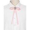 INSPIRE CHIC Women's Pre-Tied Long Ribbon Bowknot Faux Pearl Brooch Pin Tie - 4 of 4