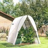 Outsunny 6' x 6' x 6.6' Hoop House Greenhouse with Sandbags and Hemmed PE Cover, Portable Walk-In Tunnel Green House with 2 Doors - 3 of 4