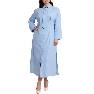 ELOQUII Maxi Shirt Dress With Tie : Target
