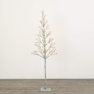 5'1" Sullivans Christmas Lighted Silver Iced Tree, Indoor Christmas Decor - 1 of 3