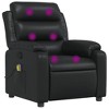 vidaXL Black Faux Leather Massage Recliner Chair - Manual Recline, Vibration Massage, Comfort Padding, With Side Pocket - 2 of 4