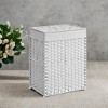Laundry Hamper Sorter with Lid, 23.8 Gal (90 L) Synthetic Rattan Clothes Laundry Basket Storage with Lid and Handles Removable Liner Laundry Sorter - 3 of 4