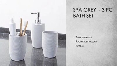 3pc Soft Touch Bath Accessories Set Black - 88 Main : Target