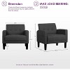 TYBOATLE Accent Chair for Living Room Chairs, Fabric Tufted Upholstered Arm Chair, Comfy Upholstered Reading Accent Chairs Side Chair, Dark Grey - 2 of 4