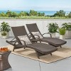 Set of 2 PE Wicker Outdoor Chaise Lounges with Armrests and Adjustable Back,Foldable Poolside Recliner Chairs-Cuddlewood - 2 of 4