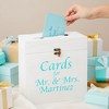 Juvale Wooden Wedding Card Box with Lock and Key Shaped Slot for Reception - White, 9.75 x 5 x 10 In - 2 of 4