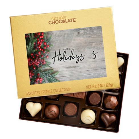 Simply Chocolate 19 Piece Happy Holiday Belgian Chocolate Gift Box : Target