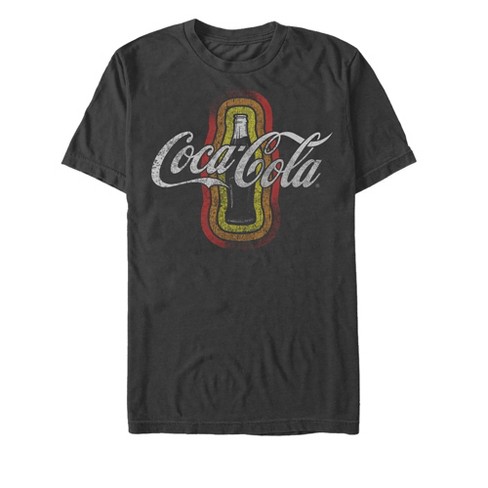 Men's Coca Cola Retro Soda Striped Bottle T-shirt : Target