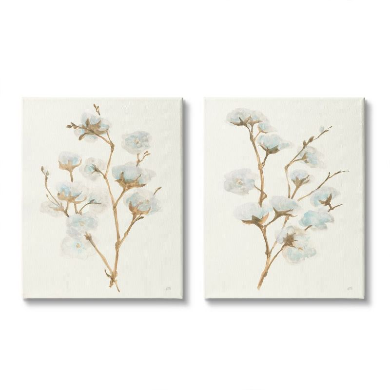 Stupell Industries Cotton Flower Stems Rustic Floral Farmhouse Painting, 1 of 6