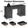 Vipbear administrative desk, wooden computer desk with drawers and cabinets, for home, study, work, writing, antique white home desk for work, white - 2 of 4