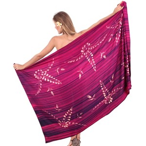 LA LEELA Women's Summer Beach Wraps Bikini Wrap Cover up Sarong Skirt Swimsuit Swimwear Cover Ups for Womens One Size Purple, Tie Dye Design - 1 of 4