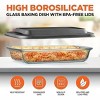 SereneLife Rectangular Glass Food Storage Set - 4 Sets of High Borosilicate with Lid, Heat-Resistant, Gray - 4 of 4