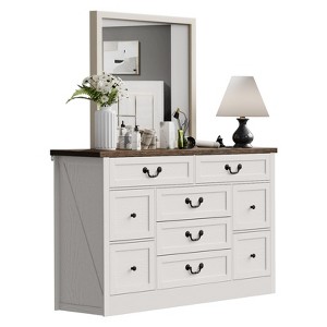 ODK Fluted Dresser for Bedroom with 9 Drawers, Modern Chest of Drawers with Metal Handle, Wood Closet Clothes Storage Organizer for Living Room - 1 of 4