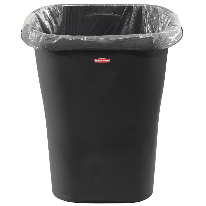 Rubbermaid 1835854 8 Gallon Plastic Home/Office Bedroom Bathroom Waste Basket Trash Can or Recycling Bin with Liner Lock, Black, 2 of 5