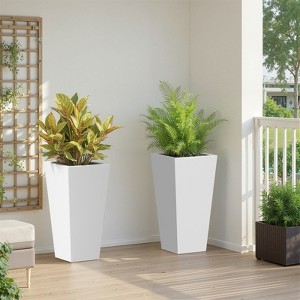 Wooakway Outdoor/Indoor/Decor/Garden Large Tall Metal Planter Pots Planter Boxes Cachepots Nursery Pots - 1 of 4