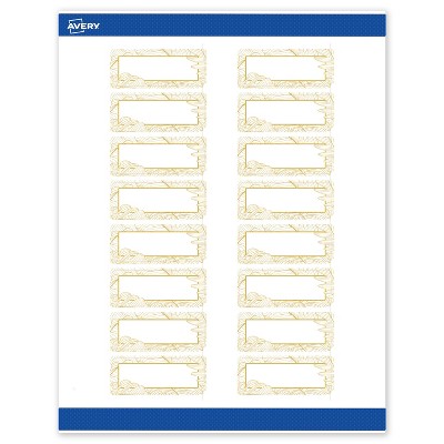 Avery Rectangle Address Labels, Gold Florals, 1" x 2-5/8"
