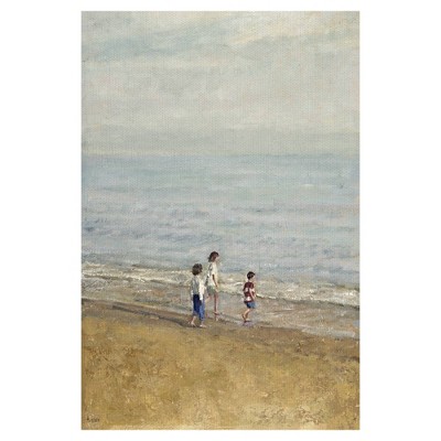 24" x 36" Games on the Beach by Alicia Grau Art on Canvas - Fine Art Canvas